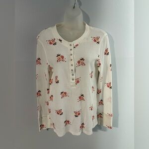 Aerie • Floral Snap Henley Long Sleeve